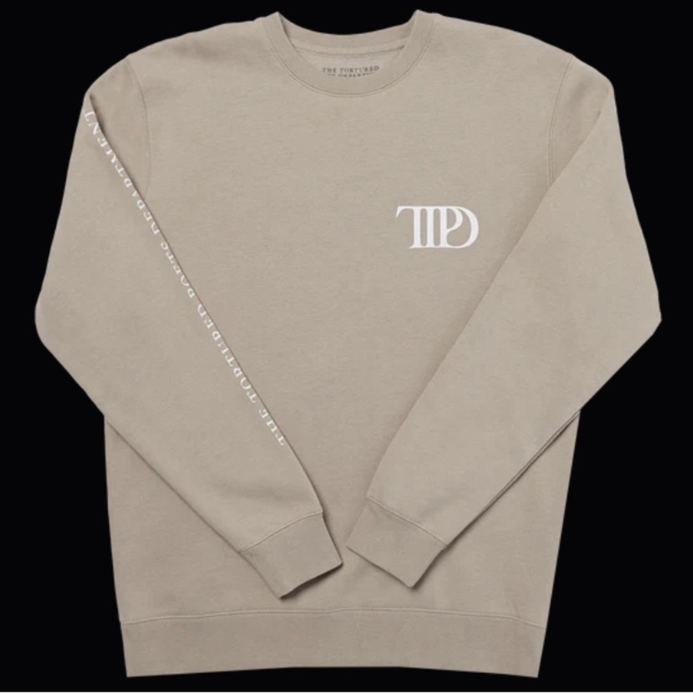 TTPD: Taylor Swift The Tortured Poets Department Beige Crewneck